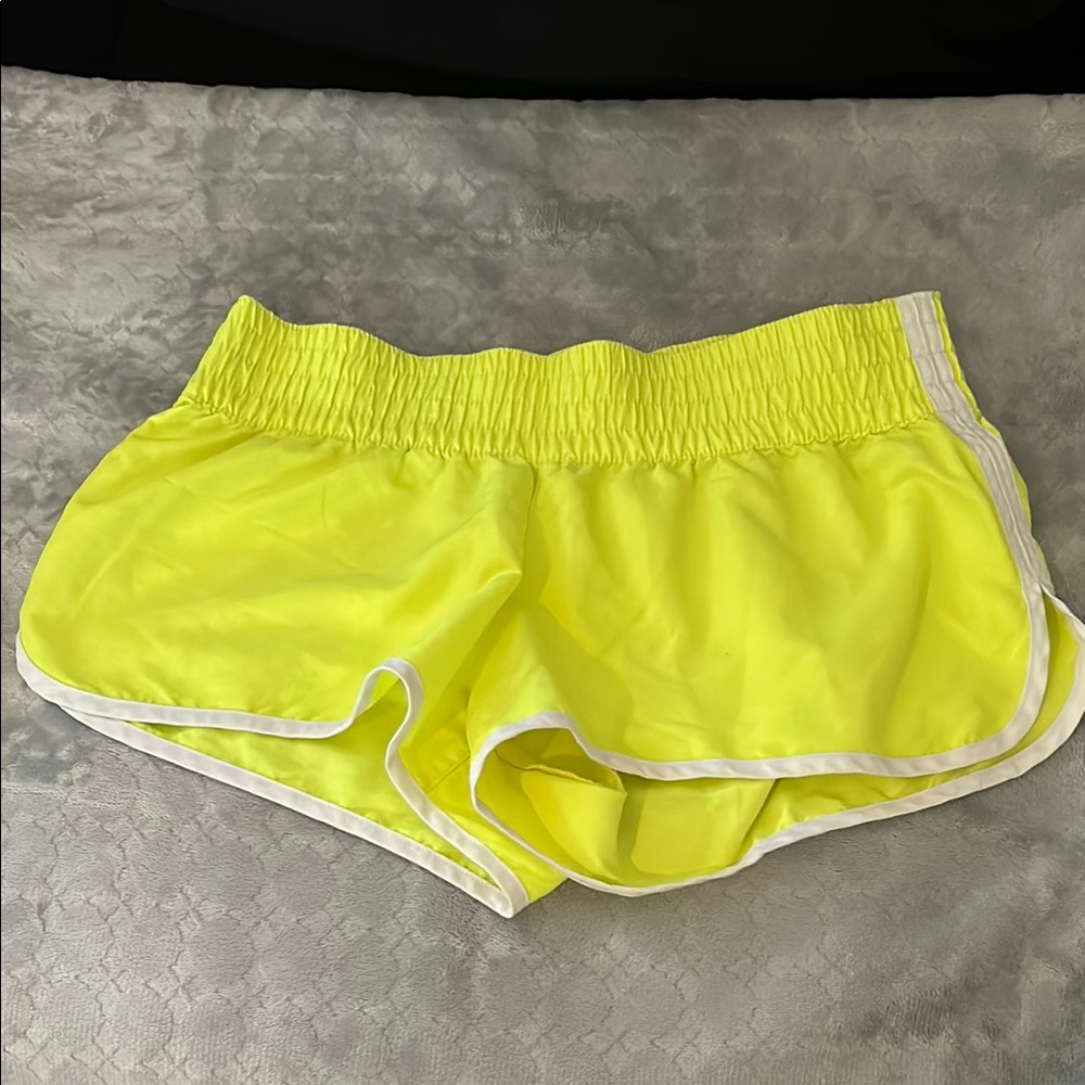 Women's Neon Yellow & white Shorts